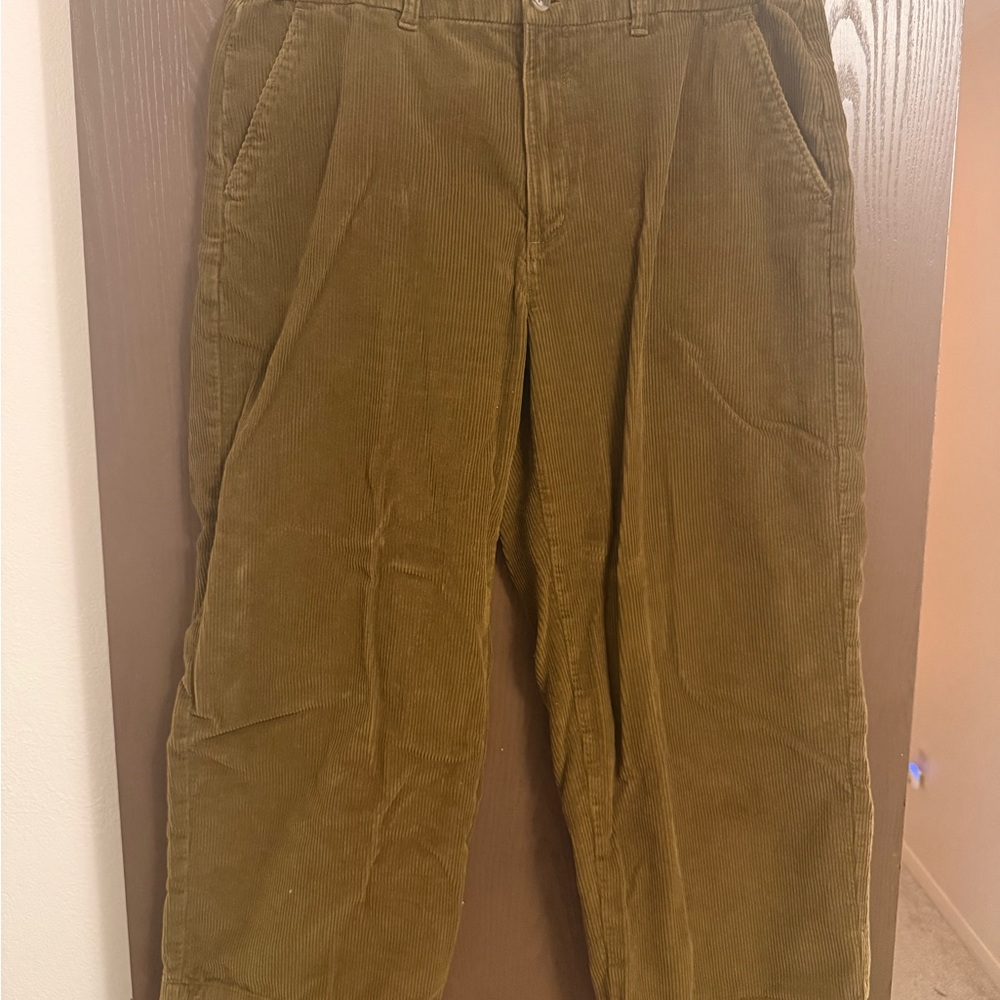 Women's Corduroy Pants - Olive Green